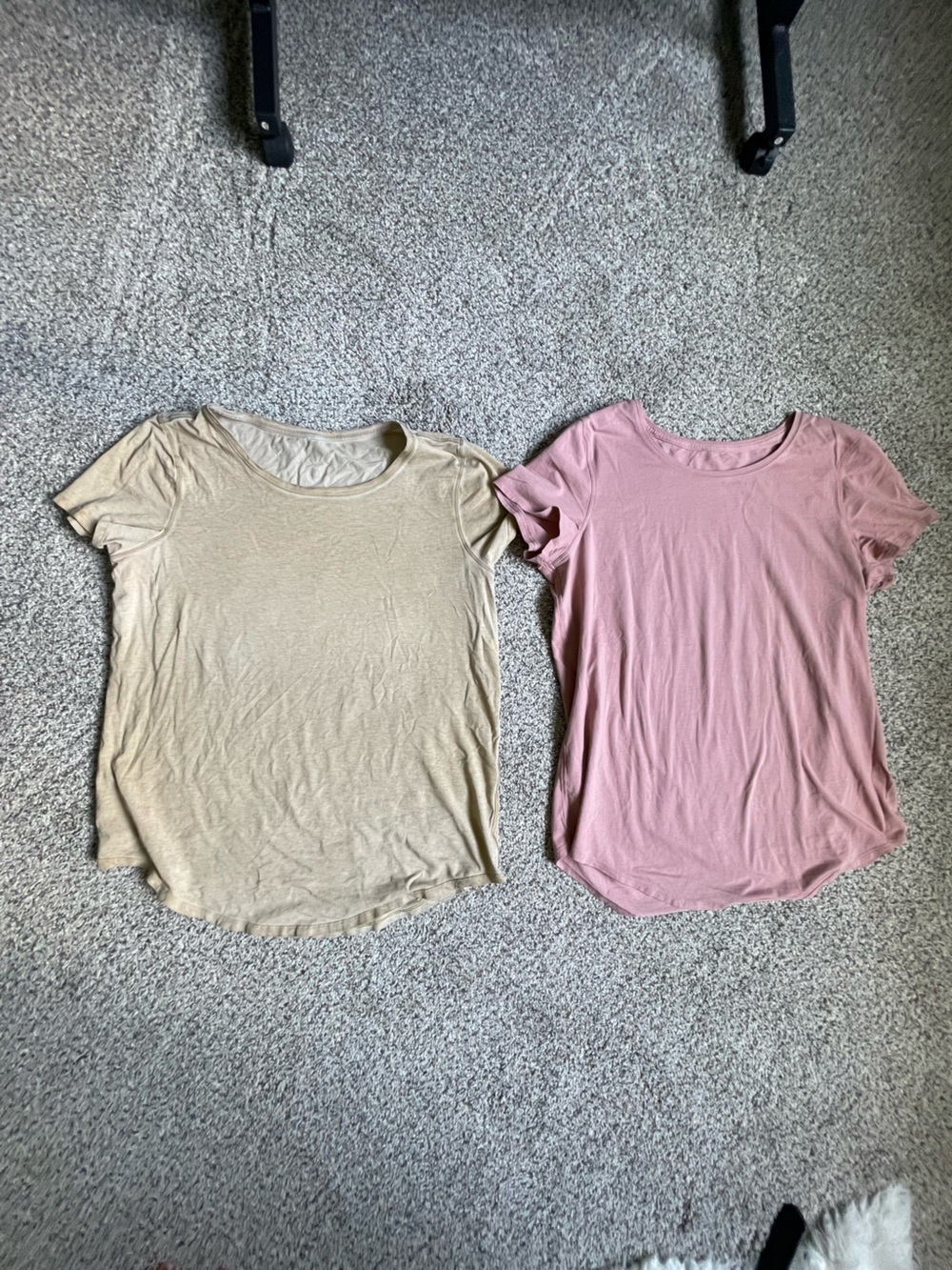 Lululemon bundle , 2 Women's Scoop Neck Short Sleeve Tee - Pink and Beige